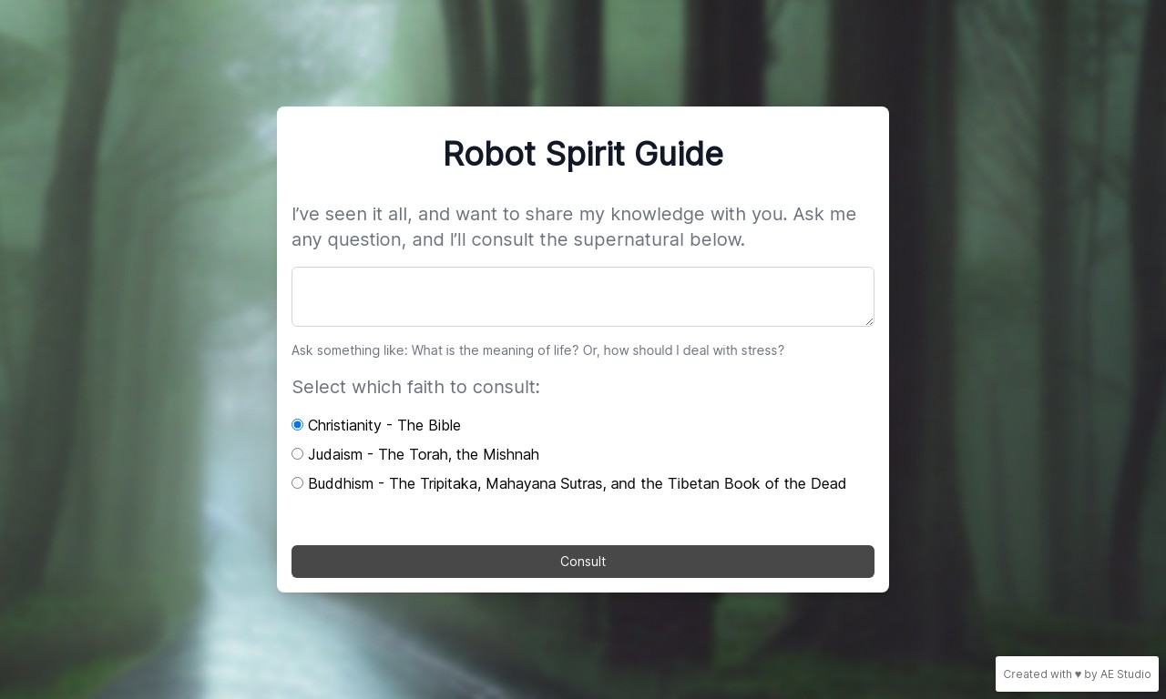 Robot Spirit Guide - Get a Different Perspective on Religious Books